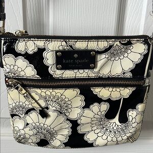 Kate Spade Black and Cream Floral Crossbody Bag